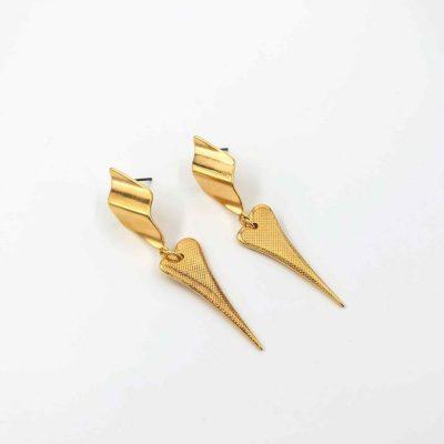 WAVE HEART EARRINGS (GOLD-SILVER) ΑΠΟ ΟΡΕΙΧΑΛΚΟ GBn